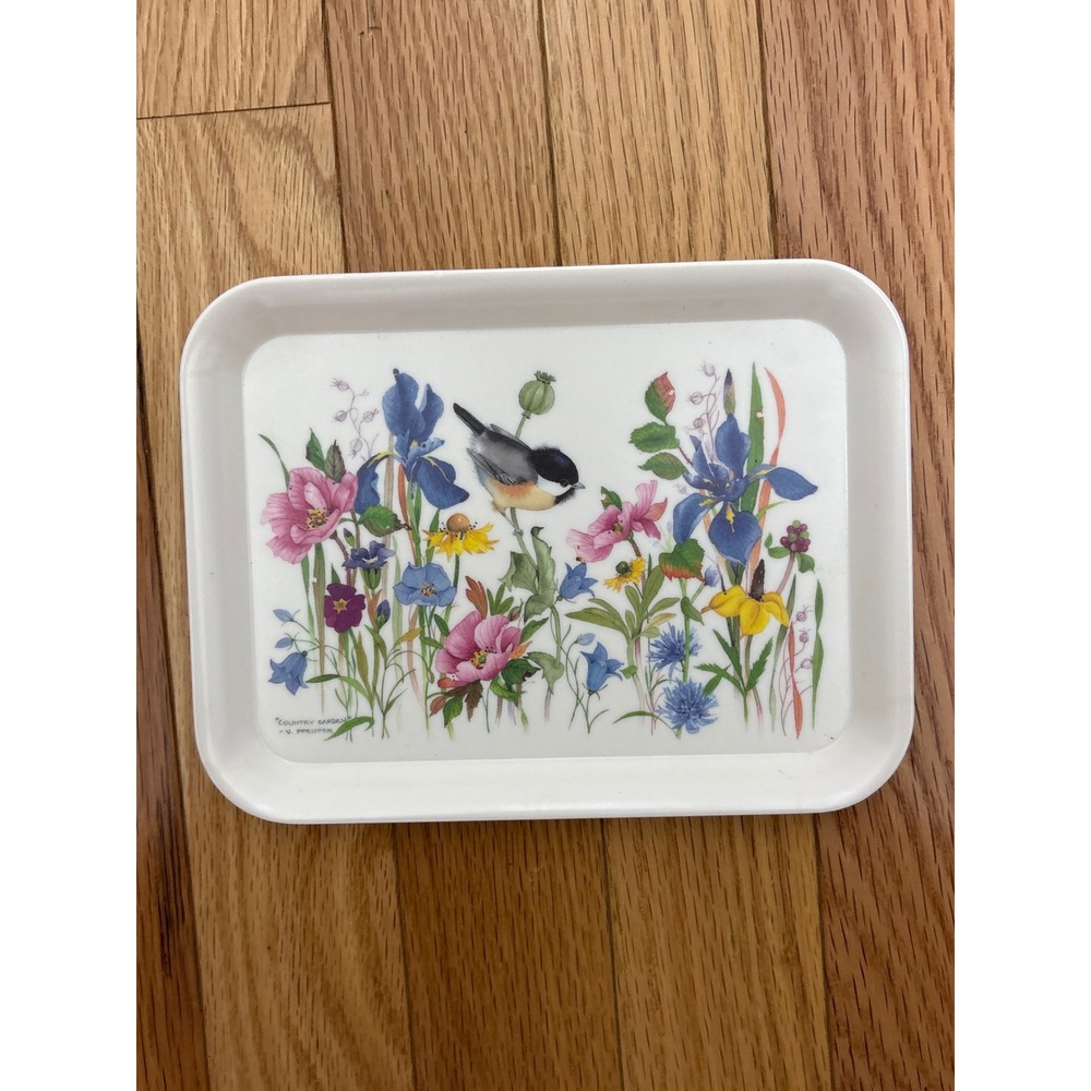 Melamaster Great Britain Country Garden Melamine Tray V Pfeiffer Bird Flowers